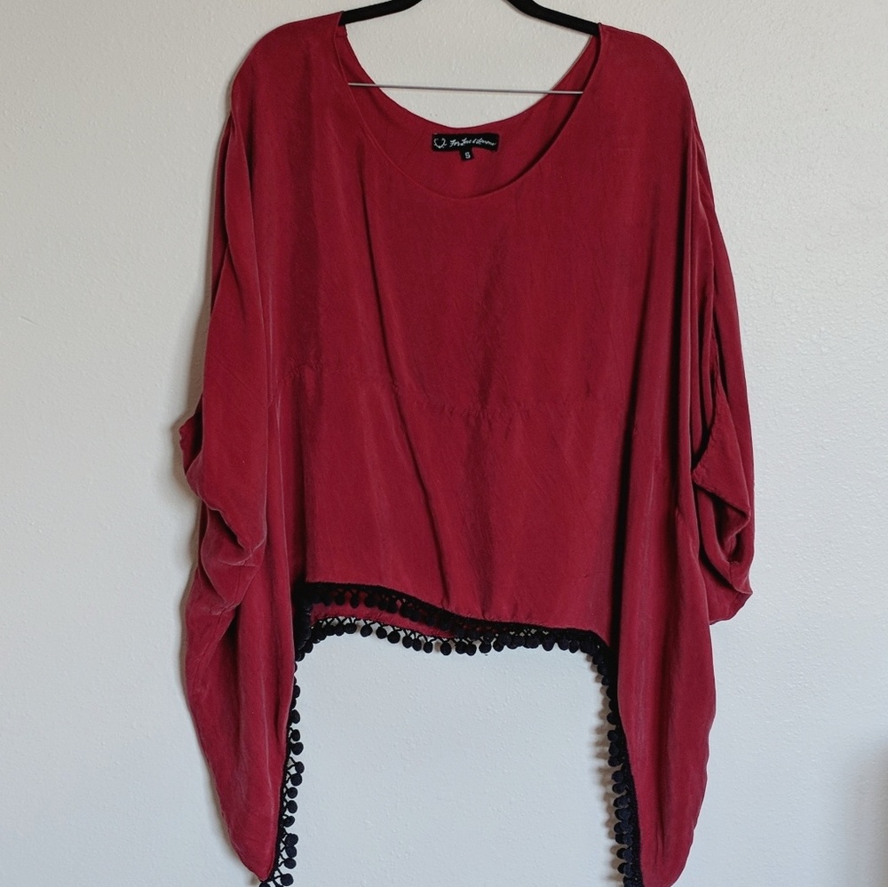 For Love and Lemons Maroon Crop S